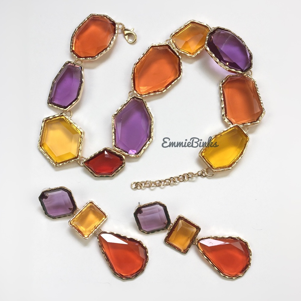 New Zara Resin Drop Earrings ~ New Colors: Clear or Tricolor - Picture 8 of 16